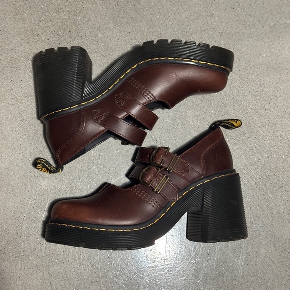 Dr. Martens Shoes - Dr. Martens Brown Platform Women's Shoes